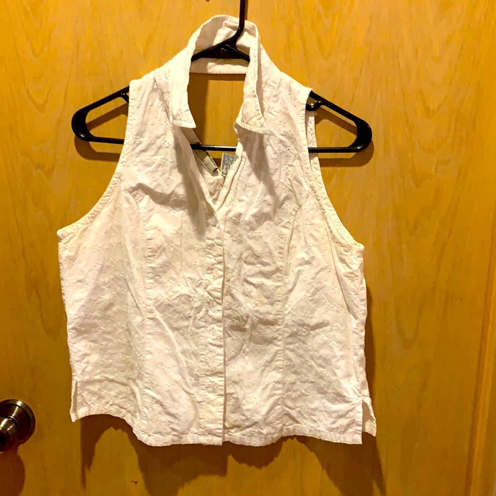 Faded glory white summer top size large